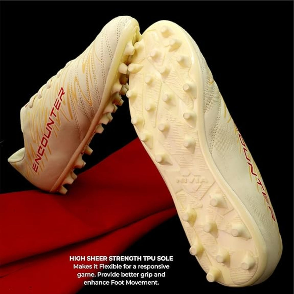 NIVIA Encounter MG 11 Football Shoes | Lightweight Multi-Ground Football Studs with TPU Outsole & Synthetic Leather Upper - Best Price online Prokicksports.com