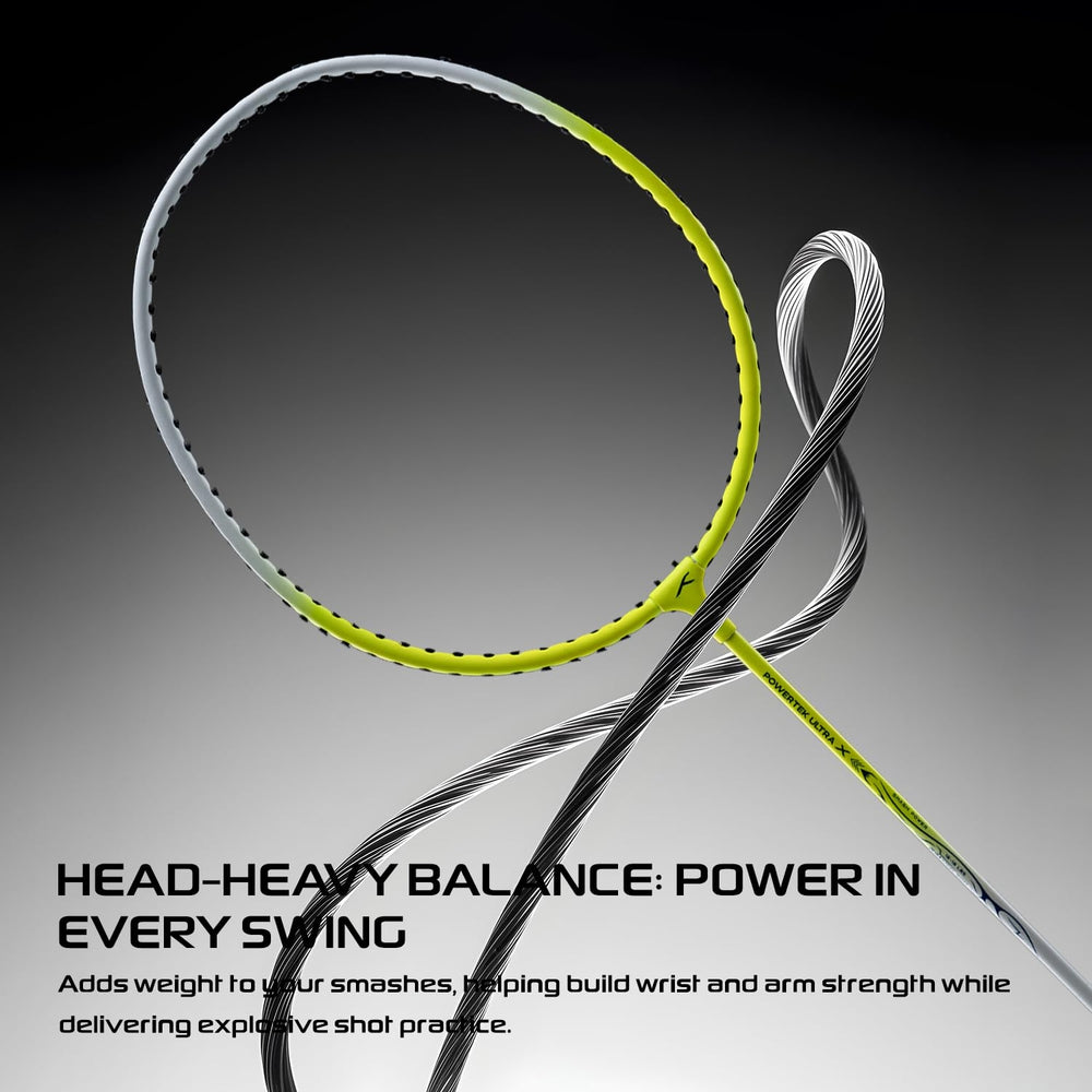 Hundred Powertek Ultra X Strung Badminton Set (2 Racquets) | Lightweight Aluminium Frame with Head-Heavy Balance, Full Cover | Beginner Friendly Combo Kit - Best Price online Prokicksports.com