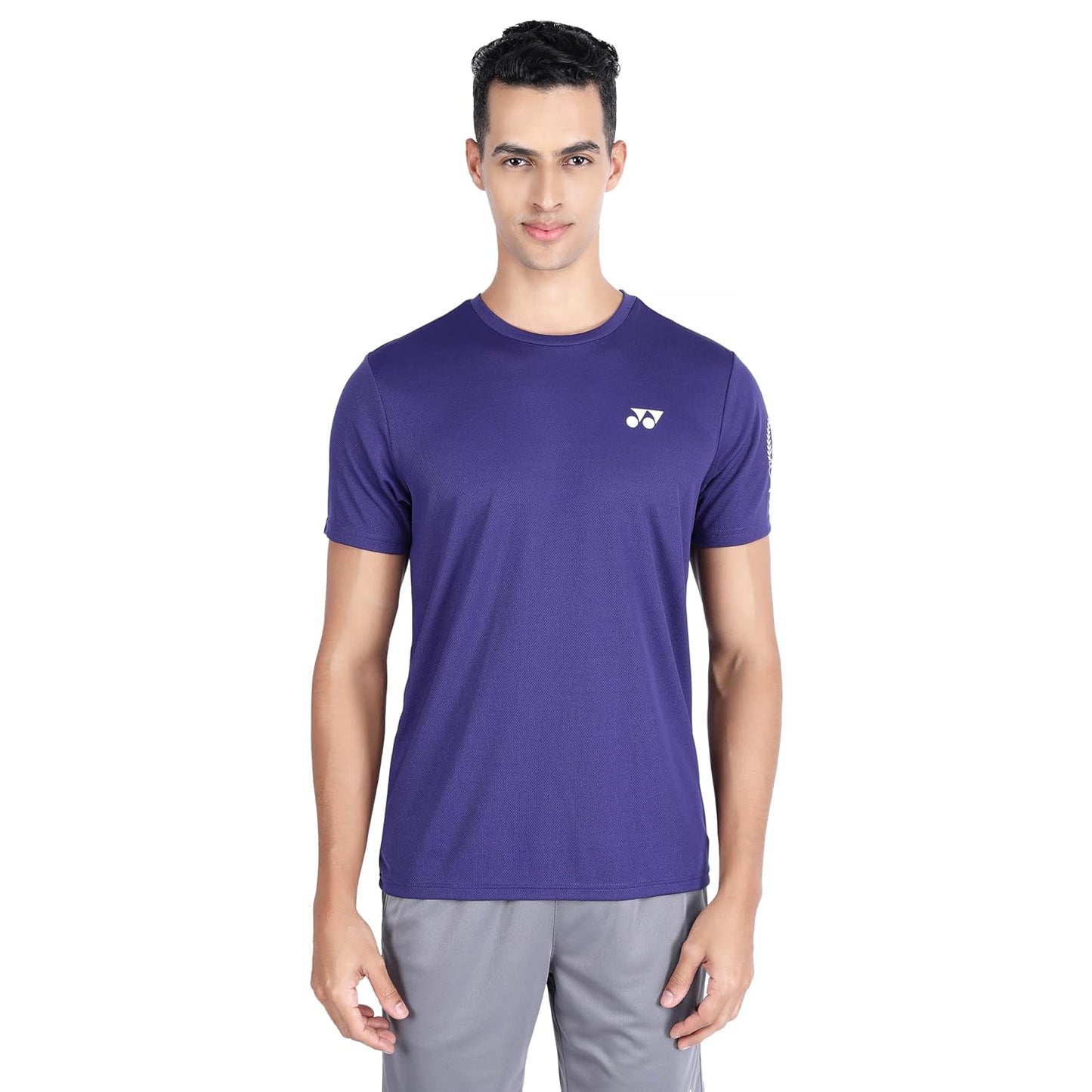 Yonex 2620 Easy3 Men’s Round Neck T‑Shirt – Tru‑Dry Quick‑Dry Polyester Bird‑Eye Mesh 130 GSM Lightweight Breathable Tee for Badminton and Tennis - Best Price online Prokicksports.com