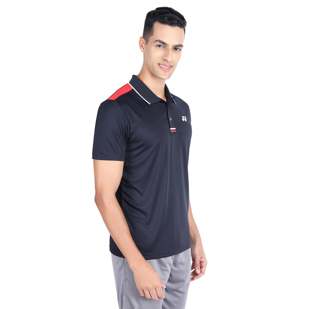 Yonex 2625 Easy3 Men’s Polo T‑Shirt – Tru‑Dry Quick‑Dry Polyester Interlock 140 GSM with Waffle Mesh Back, Collar & 2‑Button Placket - Best Price online Prokicksports.com