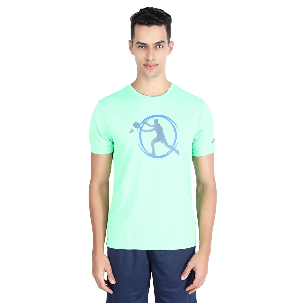 Yonex 2811 Easy3 Men’s Round Neck T‑Shirt – Tru‑Dry Quick‑Dry Polyester Bird‑Eye Mesh 130 GSM Lightweight & Breathable Performance Tee for Badminton - Best Price online Prokicksports.com