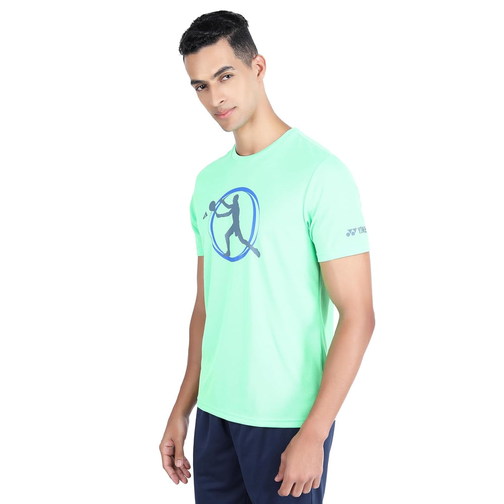 Yonex 2811 Easy3 Men’s Round Neck T‑Shirt – Tru‑Dry Quick‑Dry Polyester Bird‑Eye Mesh 130 GSM Lightweight & Breathable Performance Tee for Badminton - Best Price online Prokicksports.com