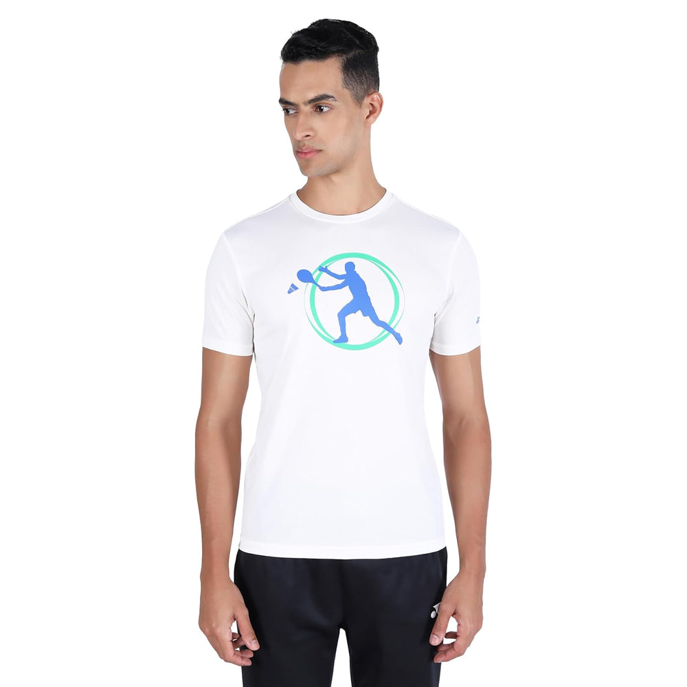 Yonex 2811 Easy3 Men’s Round Neck T‑Shirt – Tru‑Dry Quick‑Dry Polyester Bird‑Eye Mesh 130 GSM Lightweight & Breathable Performance Tee for Badminton - Best Price online Prokicksports.com