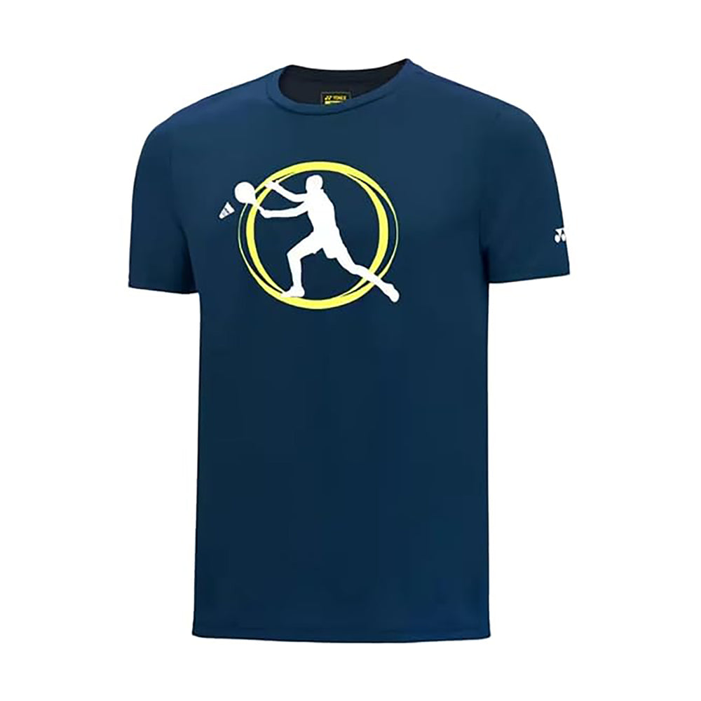 Yonex 2811 Easy3 Men’s Round Neck T‑Shirt – Tru‑Dry Quick‑Dry Polyester Bird‑Eye Mesh 130 GSM Lightweight & Breathable Performance Tee for Badminton - Best Price online Prokicksports.com