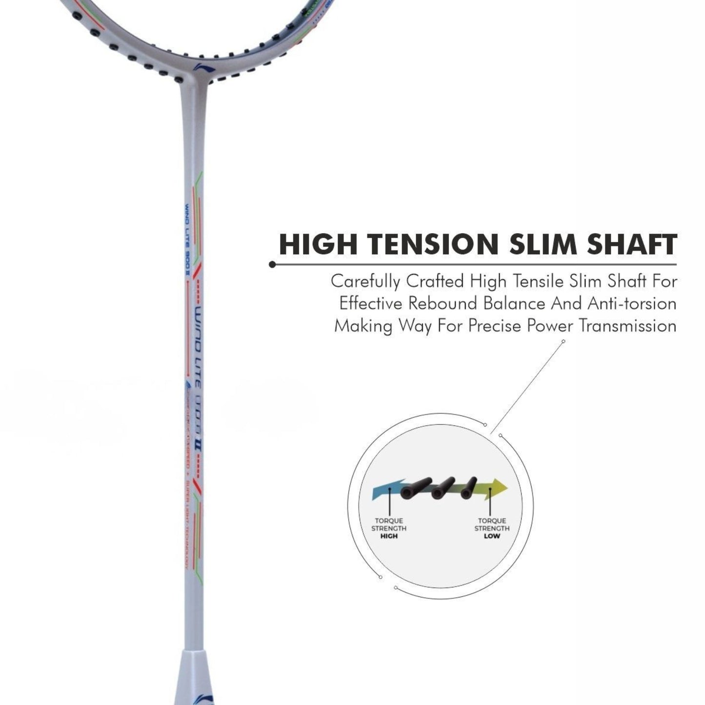 Li-Ning Wind Lite 900 II Unstrung Badminton Racket | Ultra Lightweight | High Tension | Aerodynamic Frame | Fast Swing Speed | Ideal for Intermediate Players - Best Price online Prokicksports.com