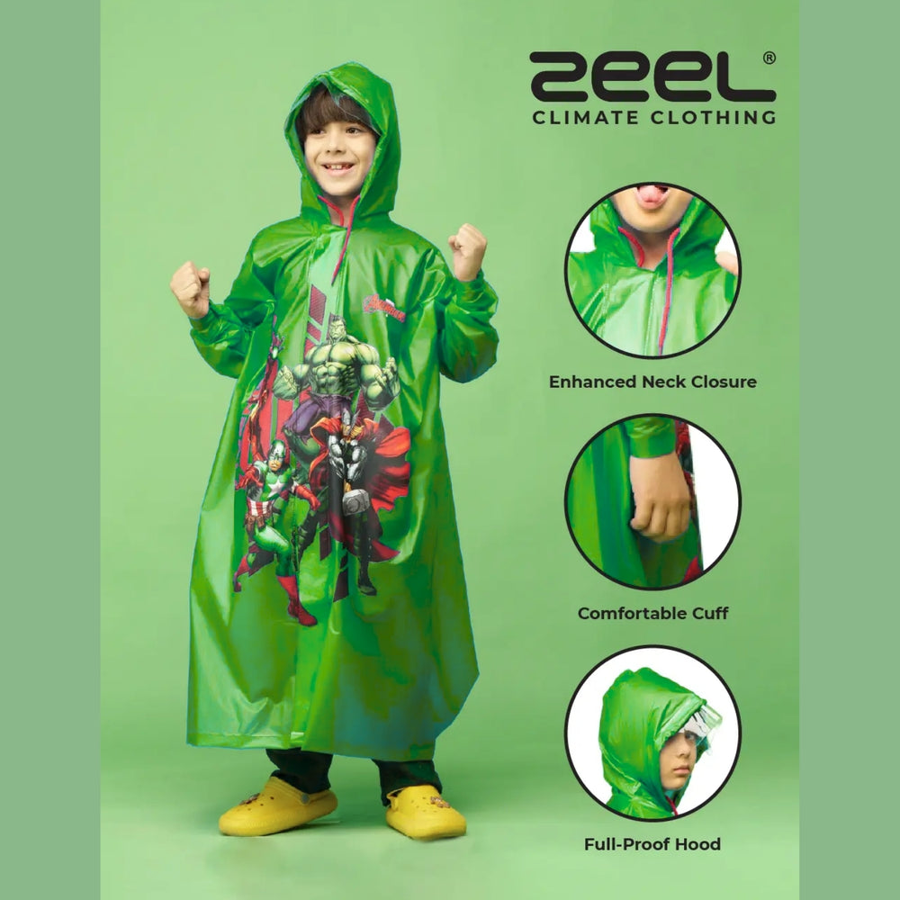 Zeel PG05 Kids Full Raincoat | Waterproof Full-Length Rainwear for Children
