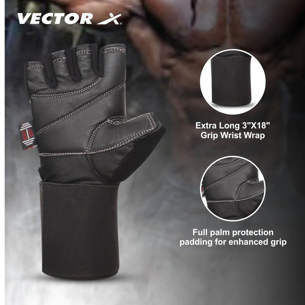 Vector X VX-1054 Gel Tech Fitness Gloves | Anti-Slip Gel Padded Gym Gloves with Wrist Support & Breathable Mesh Design - Best Price online Prokicksports.com