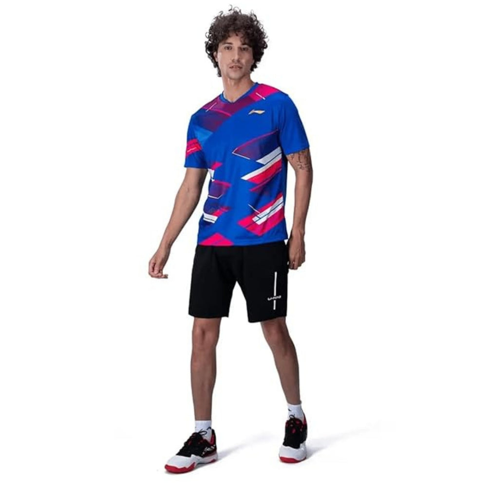 Li-Ning ATSUA45 Men’s V-Neck Badminton T-Shirt – Quick-Dry, Lightweight Polyester, Breathable Sportswear - Best Price online Prokicksports.com
