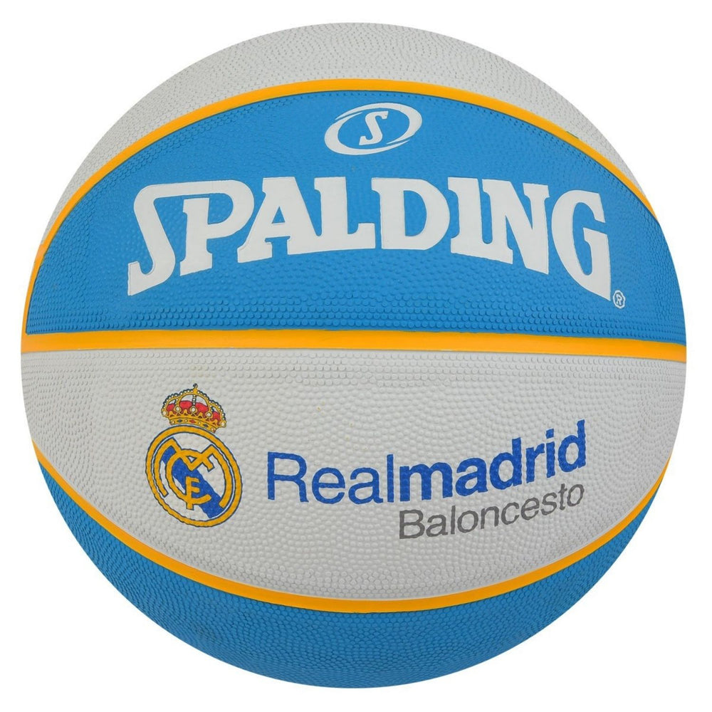 Spalding Euroleague Real Madrid Basketball, White/Blue – Size 7 Official Euroleague Team Rubber Indoor/Outdoor Ball - Best Price online Prokicksports.com