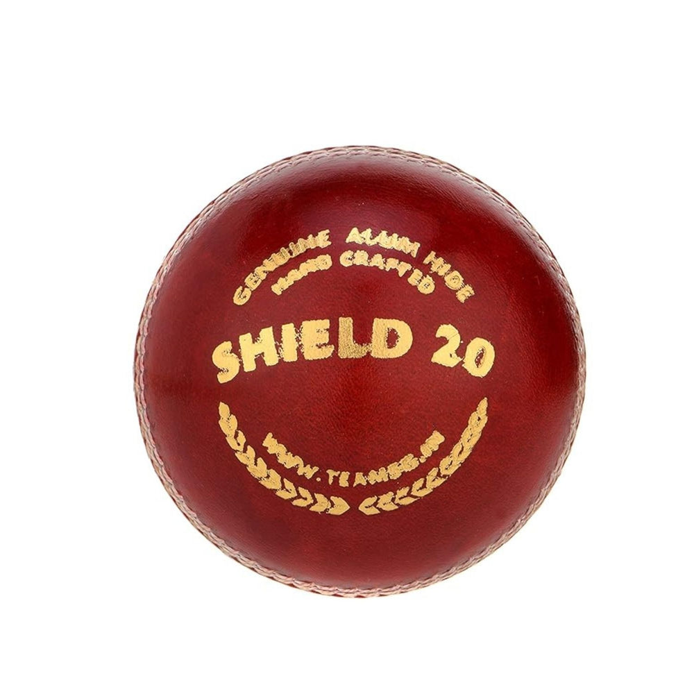 SG Shield 20 Cricket Leather Ball, Red – Pack of 6, Senior 5½ oz, Alum‑Tanned Waterproof 2‑Piece Club & School Match Balls - Best Price online Prokicksports.com