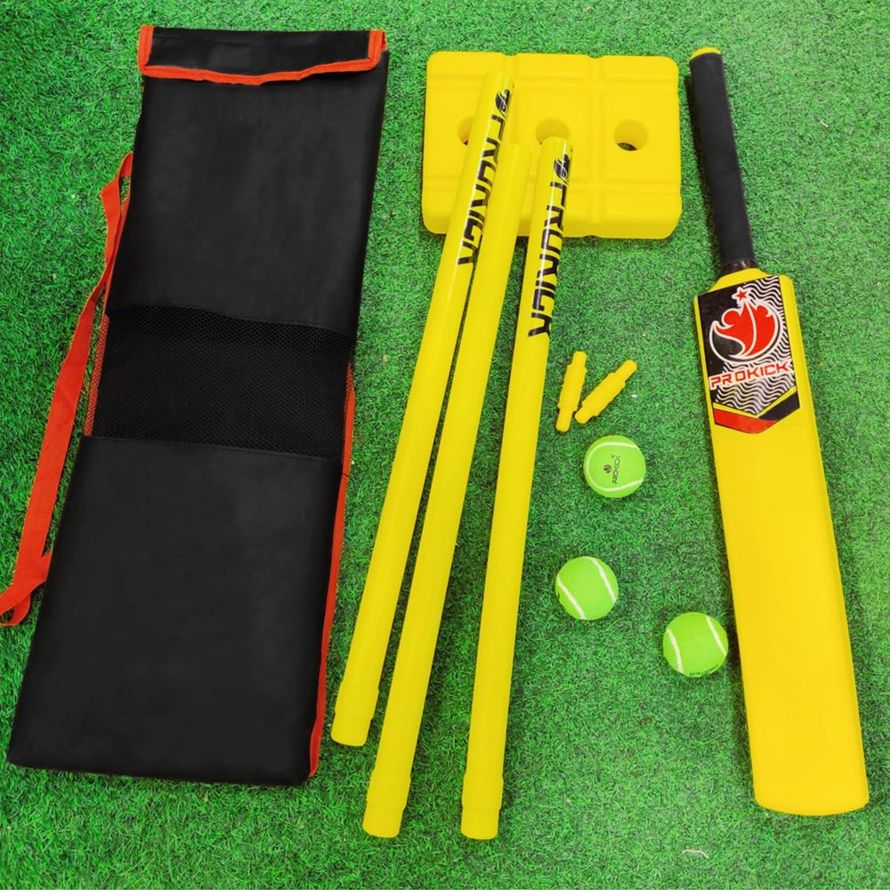 Prokick Plastic Cricket Set Green for Kids | Lightweight Outdoor Cricket Kit - Best Price online Prokicksports.com