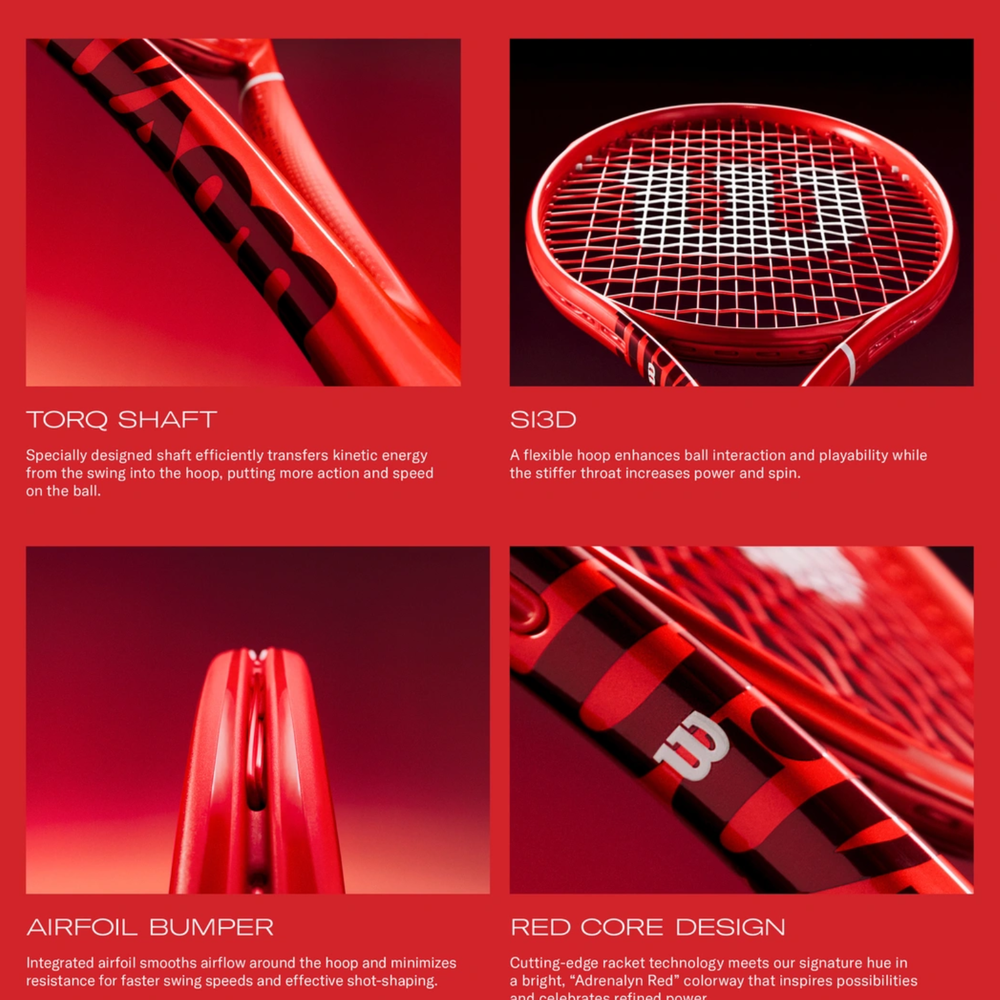 WILSON Defyer 100UL V1 Unstrung Tennis Racquet | 265g Lightweight Frame | Red