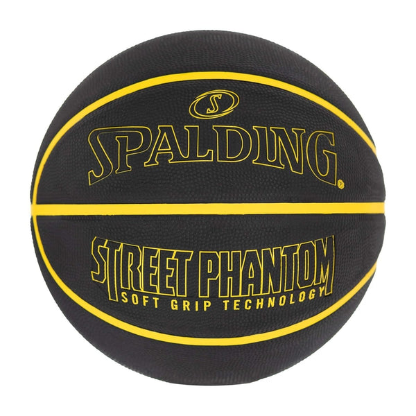 Spalding Street Phantom Outdoor Basketball – Size 7, Soft Grip Rubber, Deep Channel Street Ball for Concrete & Asphalt Courts