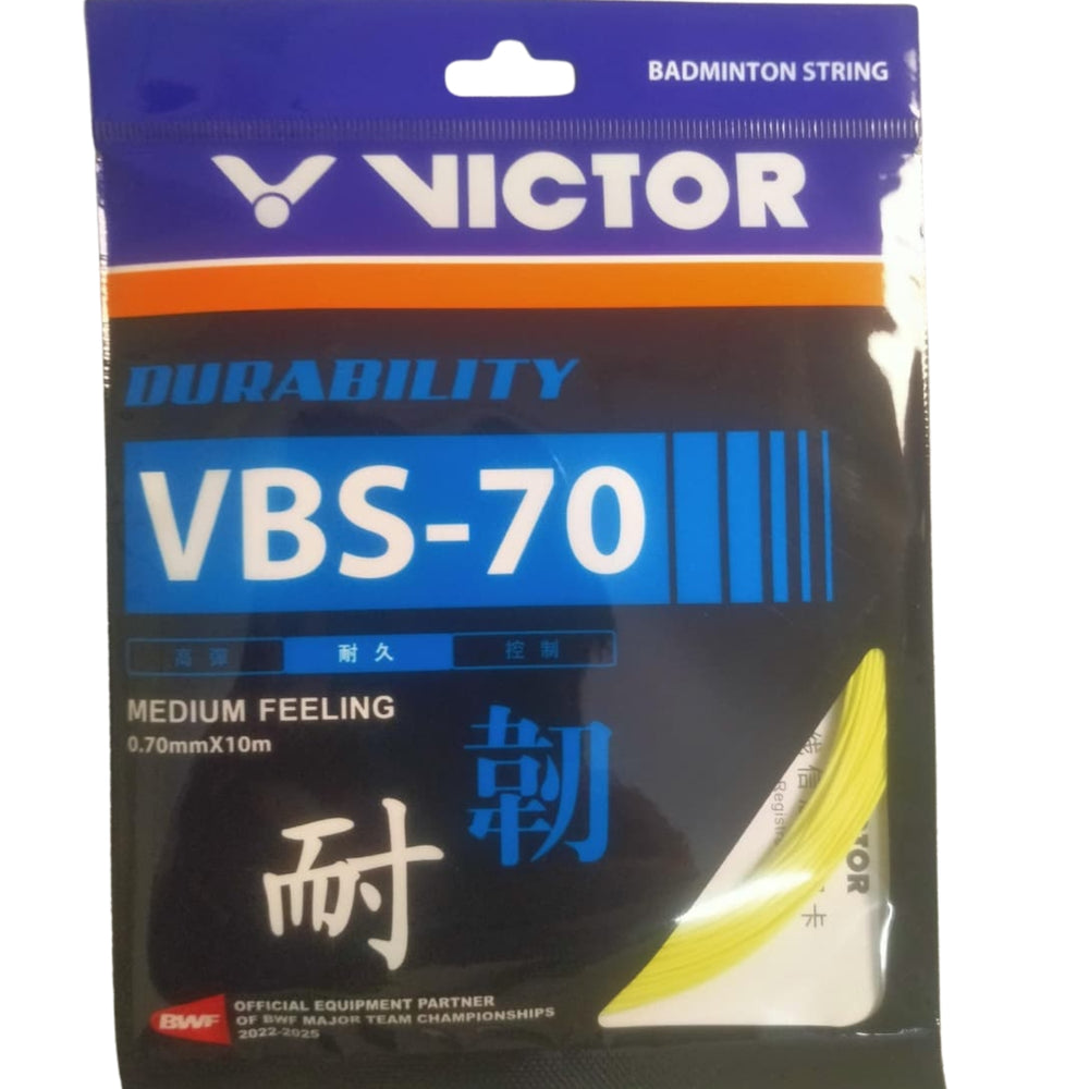 Victor VBS-70 Badminton String – 0.70mm Durable Multifilament String with Medium Feel, High Elasticity & Long-Lasting Performanc - Best Price online Prokicksports.com