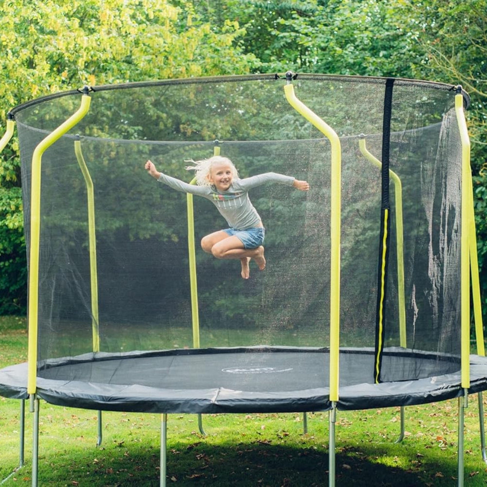 Plum Wave Springsafe Trampoline & Enclosure 10ft | Large Outdoor Kids Trampoline with Safety Net & Padded Springs | Black/Green – Model 30247 - Best Price online Prokicksports.com