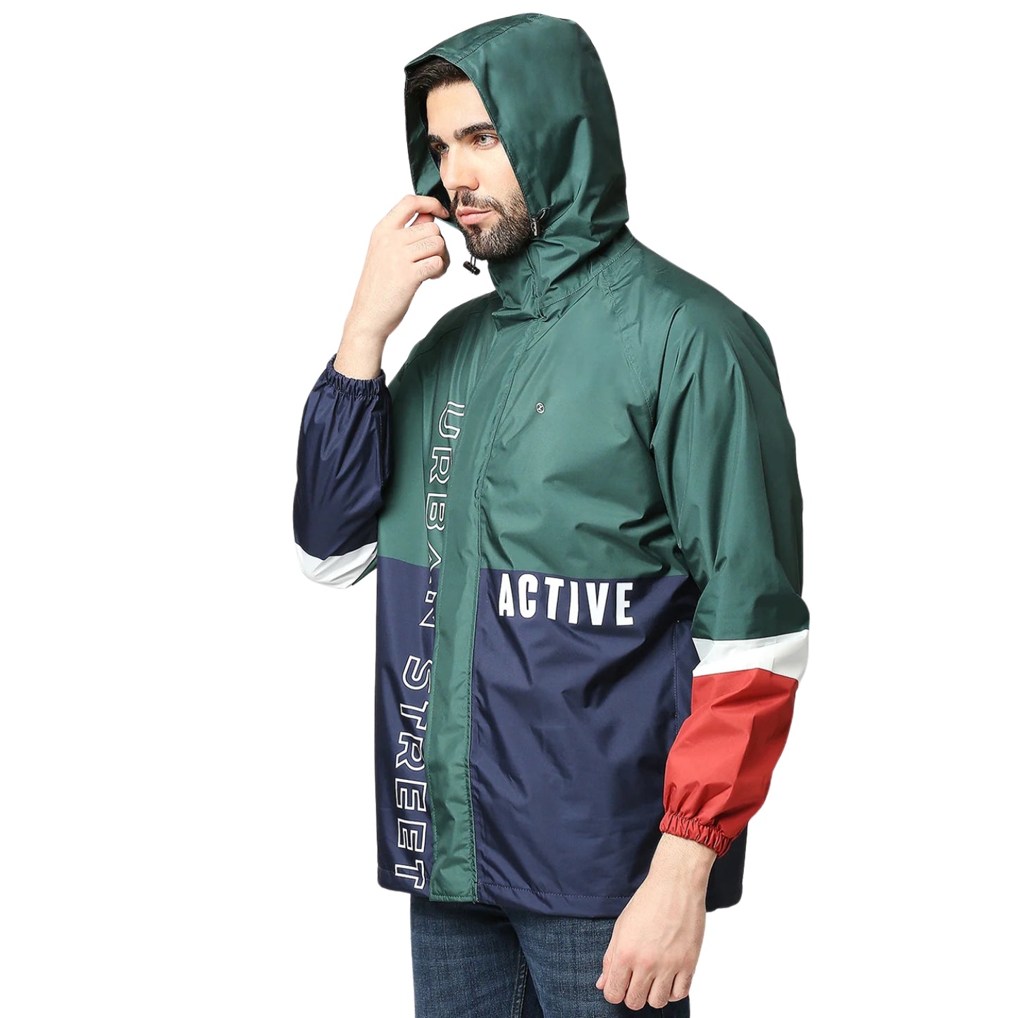 ZEEL MJ201 Men’s Waterproof Rain Jacket Fully Waterproof Polyester Jacket with PVC-Coated Lining & Adjustable Hood - Best Price online Prokicksports.com