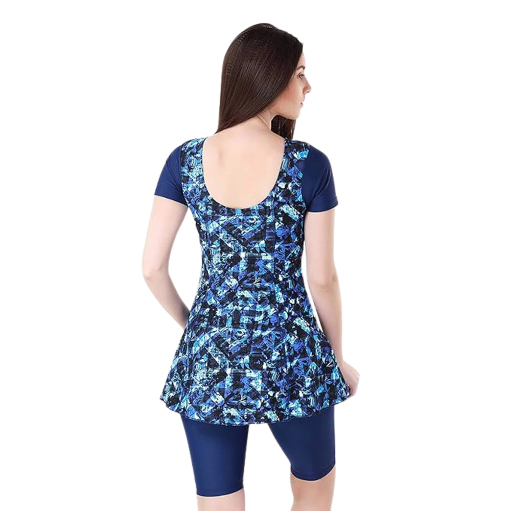 TYR Makai Women’s Frocksuit – Blue/Black | Stylish One-Piece Swimsuit with Comfortable Fit & Chlorine Resistance - Best Price online Prokicksports.com