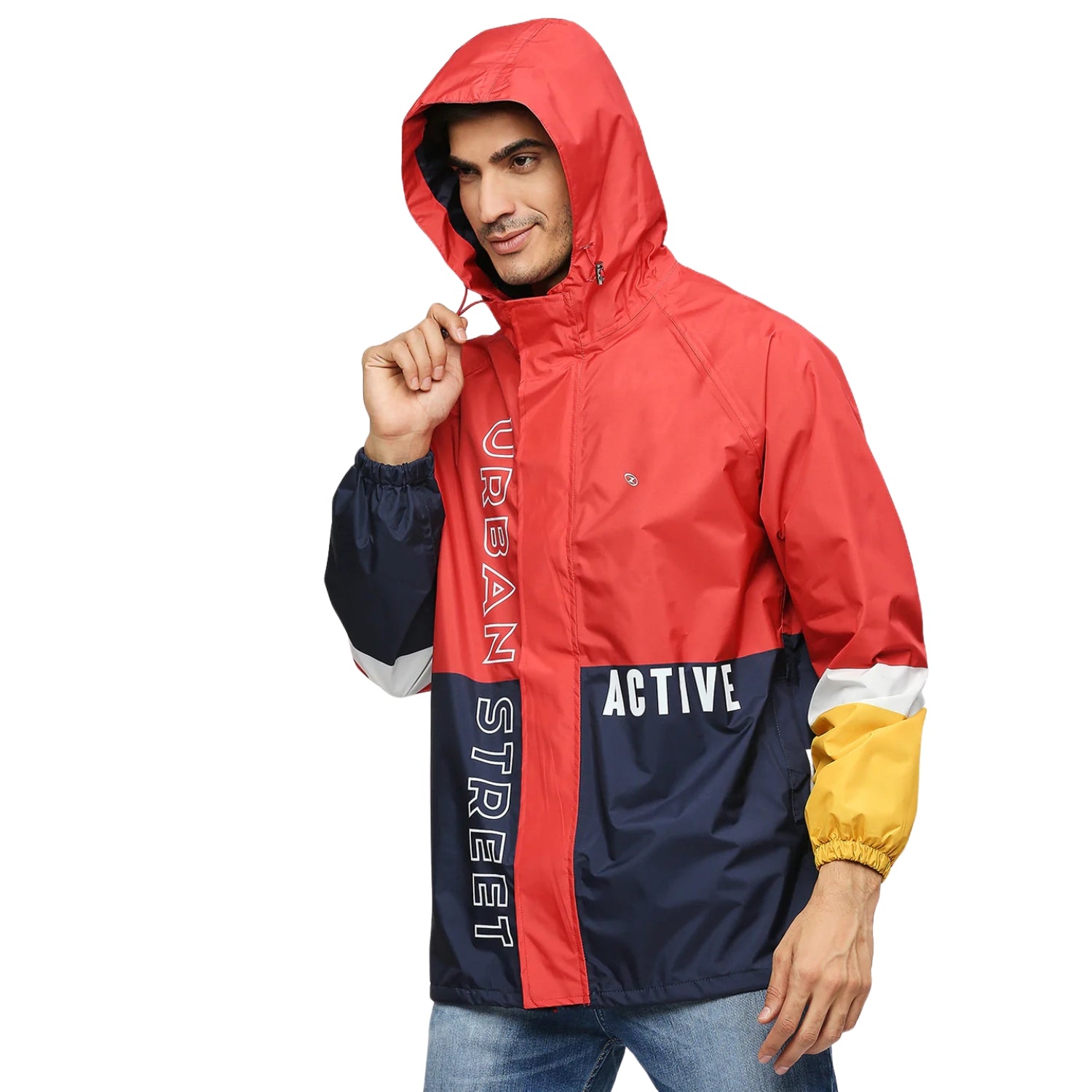 ZEEL MJ201 Men’s Waterproof Rain Jacket Fully Waterproof Polyester Jacket with PVC-Coated Lining & Adjustable Hood - Best Price online Prokicksports.com