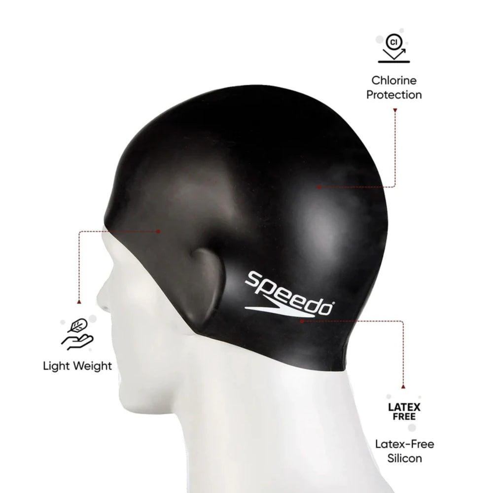 Speedo Flat Silicone Swim Cap – Adult Swimming Cap with Durable Stretch Fit, Tear-Resistant Silicone & Comfortable Hydrodynamic Design - Best Price online Prokicksports.com