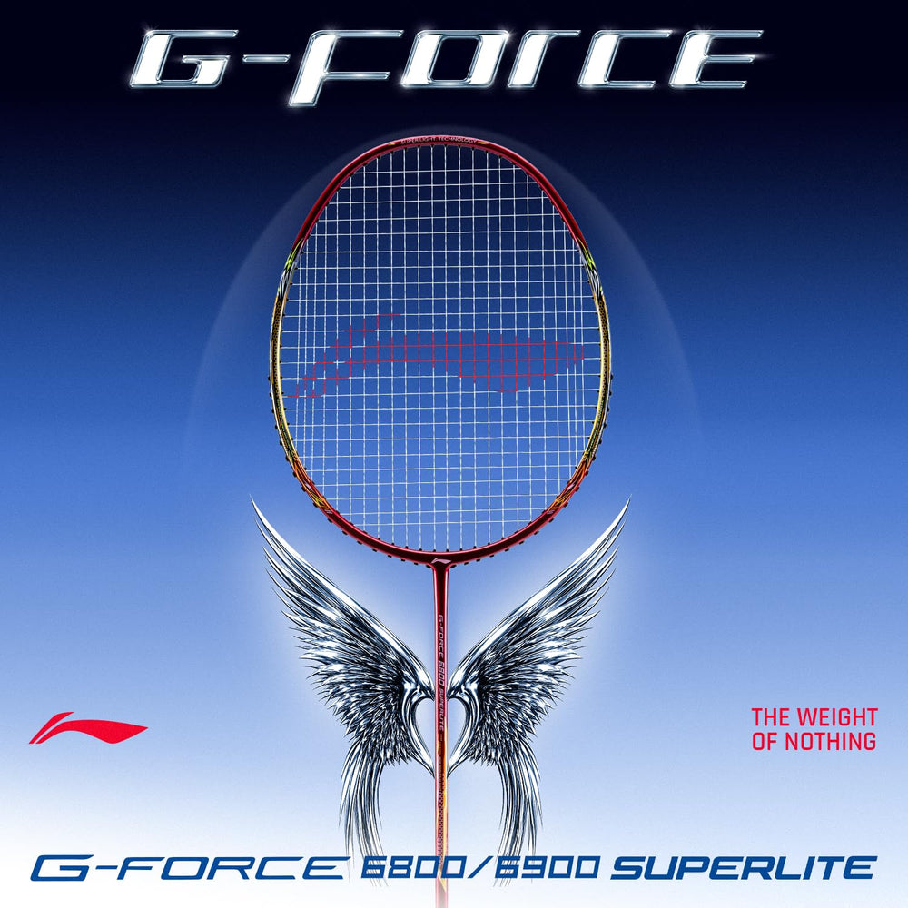 Li-Ning G-Force 6800 Superlite Unstrung Badminton Racquet, 5U G6 | Head Heavy, Flexible Shaft, Dynamic Optimum Frame
