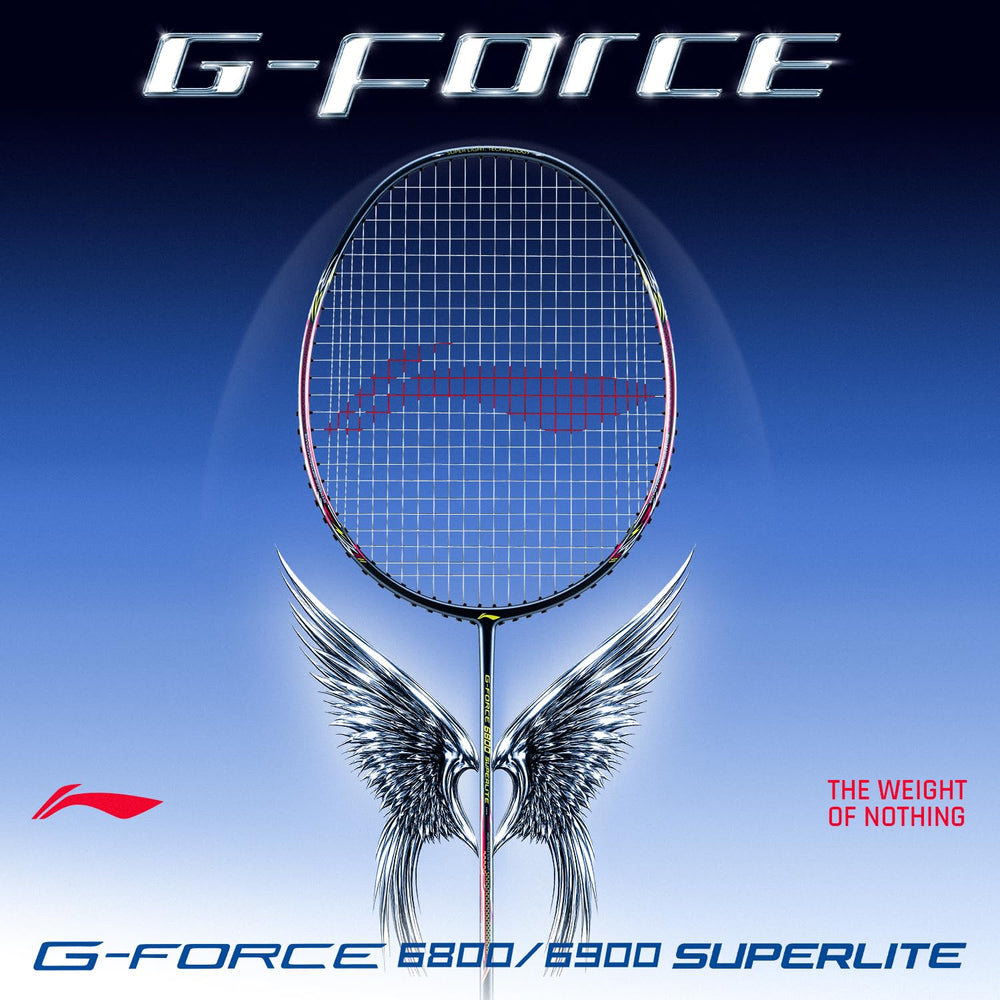 Li-Ning G-Force 6800 Superlite Unstrung Badminton Racquet, 5U G6 | Head Heavy, Flexible Shaft, Dynamic Optimum Frame