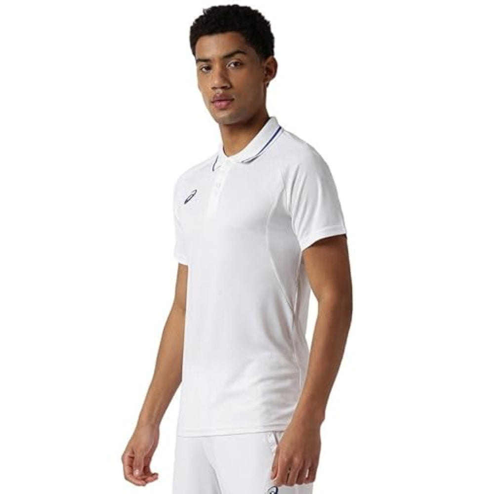ASICS Cricket Polo 2 for Men, Cream | Lightweight Performance Polo with Moisture-Wicking Fabric & Breathable Comfort - Best Price online Prokicksports.com
