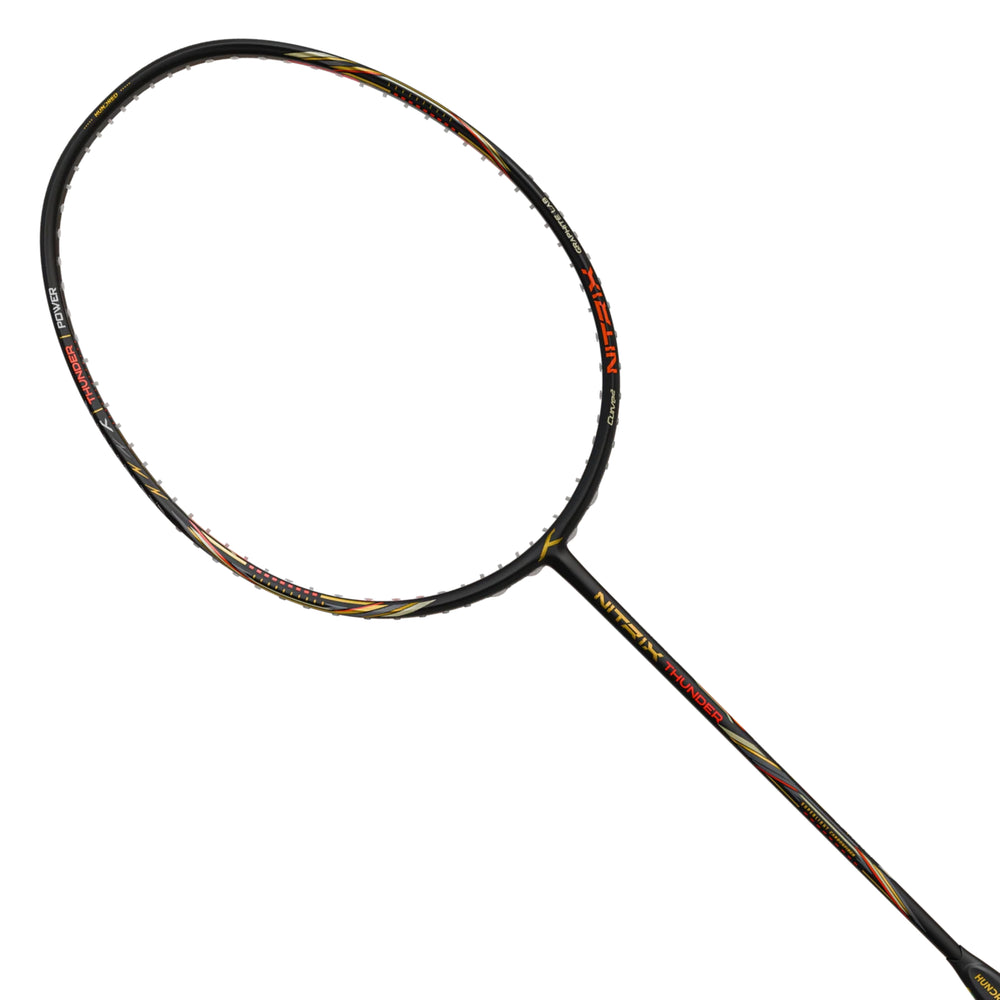 HUNDRED Nitrix Thunder Unstrung Badminton Racquet | Head-Heavy Power Frame with Superlight Carbon Fibre | Attack Series - Best Price online Prokicksports.com