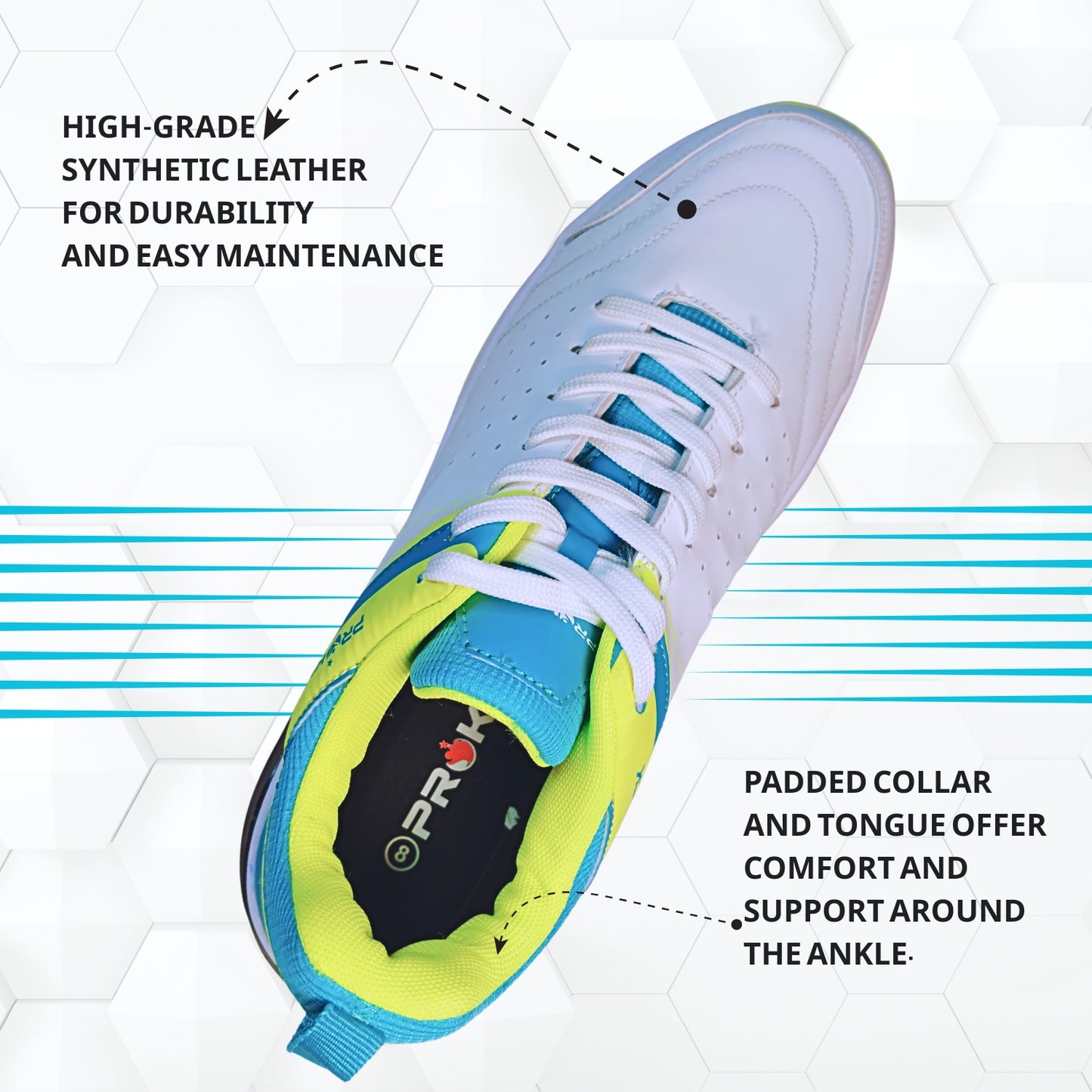 Prokick Revolt Cricket Shoes – Lightweight, Durable, All-Rounder Footwear – Superior Grip, Shock Absorption, Breathable Mesh – Ideal for Turf & Hard Ground Play - Best Price online Prokicksports.com