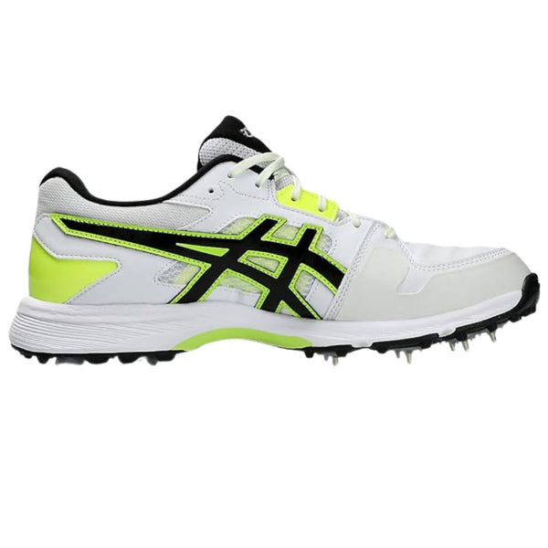 ASICS Men's Gel-Gully 7 Cricket Shoes (Metal Spikes) | GEL Cushioning | Breathable Mesh | White/Safety Yellow