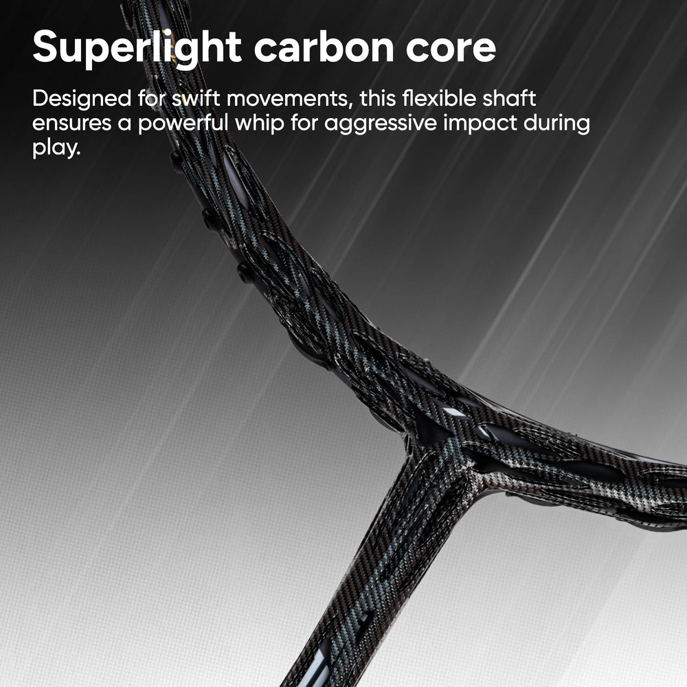 Hundred Nitrix 10 Badminton Racket (Strung) | Head-Heavy Carbon Fiber Attacking Racquet with Full Cover | Max Tension 30 lbs - Best Price online Prokicksports.com