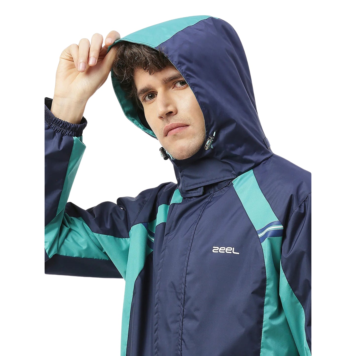 Zeel JS508 Go‑Hike Men’s Waterproof Rain Suit (Jacket + Pant) Breathable, Windproof & PVC-Coated Sealed-Seam Design with Reflective Accent