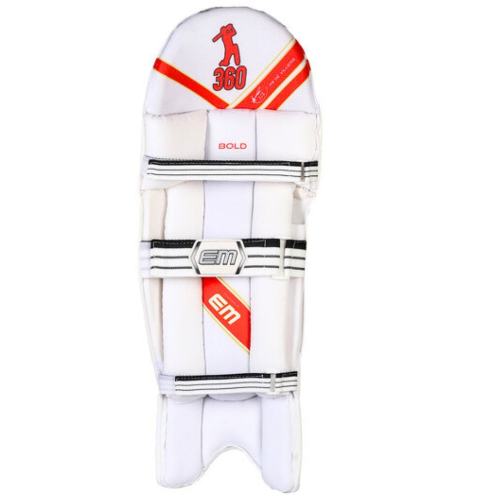 EM 360 Bold Right Hand Cricket Batting Legguard – 360 Bold Pads with Hi‑Density Protection & Knee Socket for Right‑Hand Batsmen - Best Price online Prokicksports.com