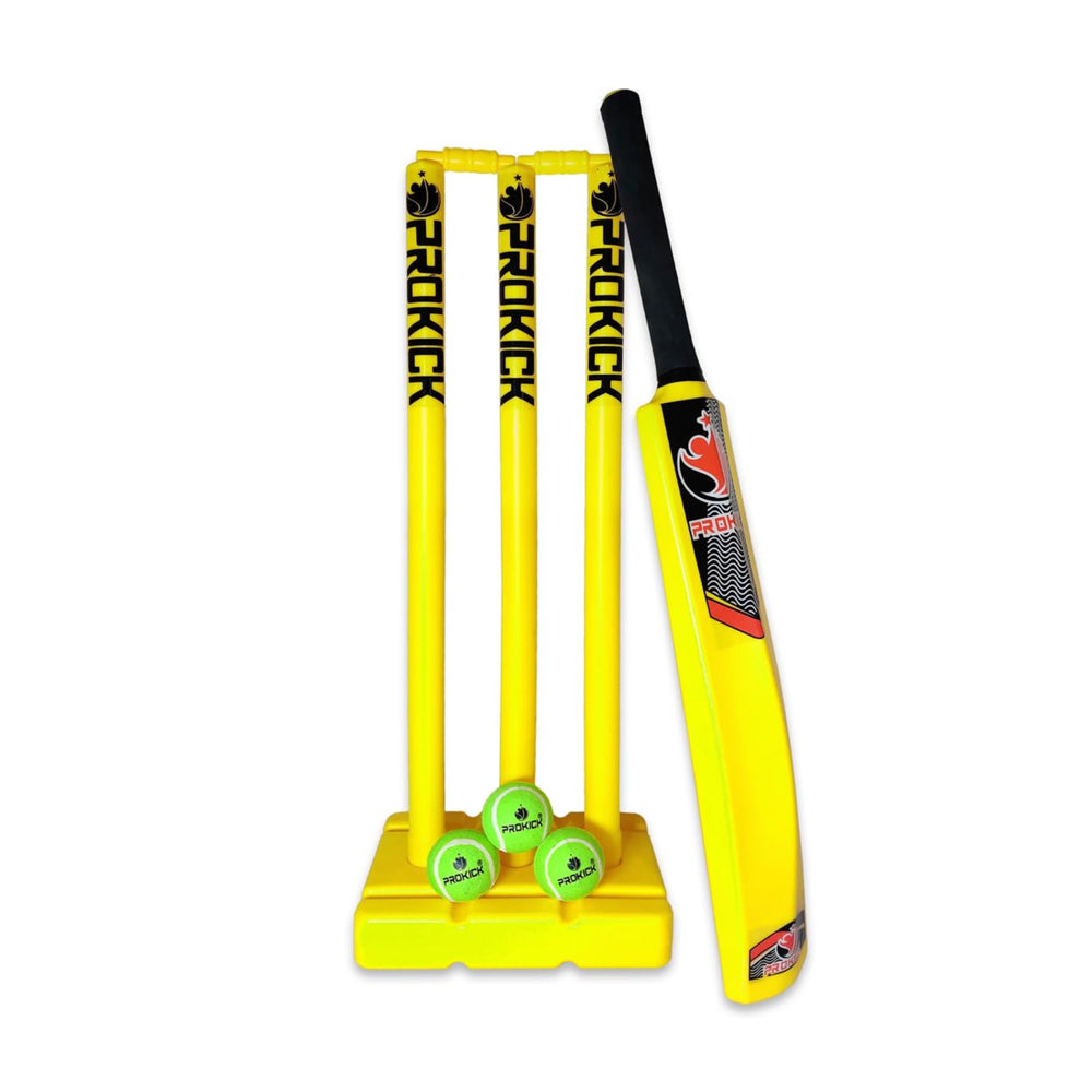 Prokick Plastic Cricket Set Green for Kids | Lightweight Outdoor Cricket Kit - Best Price online Prokicksports.com