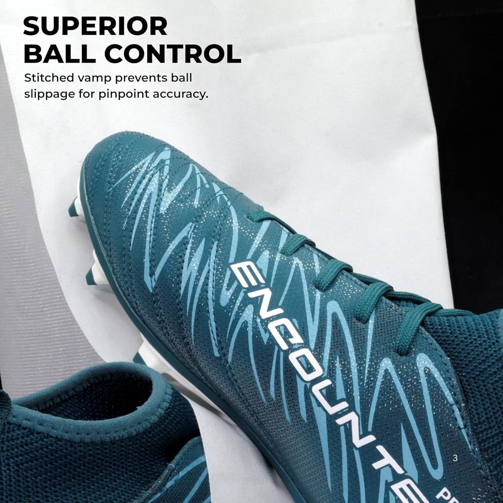 Nivia Encounter Pro 10.0 Football Shoes – Synthetic Leather Upper, TPU Stud Sole, Die-Cut EVA Insole | Lightweight Comfort, Grip & Durability for Hard Ground/Grass - Best Price online Prokicksports.com