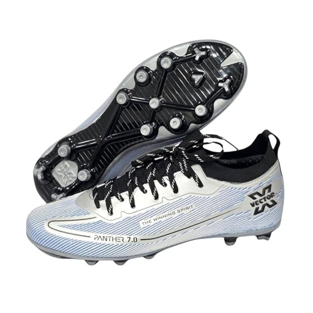 Vector X Panther 7.0 Football Shoes – Synthetic Leather Upper, Lightweight, TPU Sole, Primeknit Socks, Superior Grip Football Cleats for Men - Best Price online Prokicksports.com