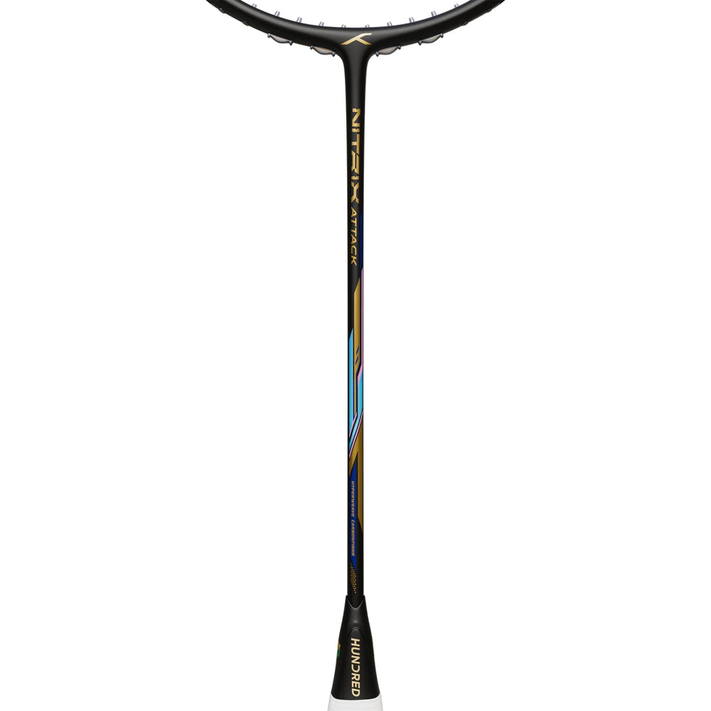 HUNDRED Nitrix Attack Unstrung Badminton Racquet | Head-Heavy Power Frame with Carbon Fibre Build | Aggressive Attack Series - Best Price online Prokicksports.com