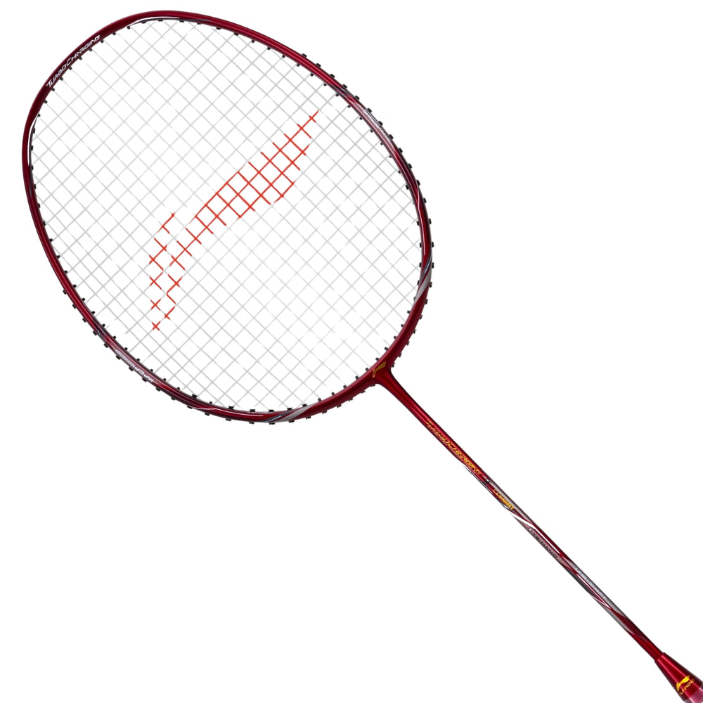 Li-Ning Turbo Charging Z Combat Strung Badminton Racquet - Red, High-Tension Graphite Racket, Aerodynamic Frame, Medium Flex, Lightweight Design for Speed, Power & Control - Best Price online Prokicksports.com