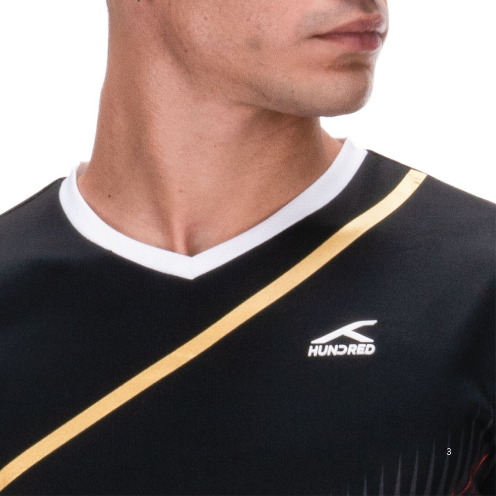 Hundred HBTS-5M266 V-Neck Badminton T-Shirt – Men Quick Dry Lightweight Sports Tee for Badminton, Training & Fitness - Best Price online Prokicksports.com