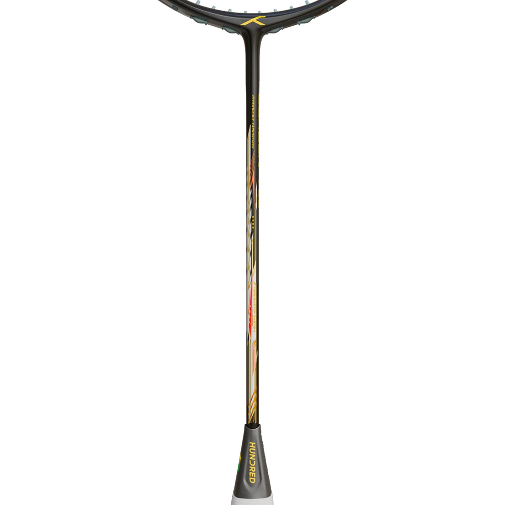 HUNDRED Flareon 700 Unstrung Badminton Racquet, Black/Orange/Pink (3U & 4U) | Hyperweave Carbon Fibre Frame with CNTRL Foam | Speed & All-Round Control - Best Price online Prokicksports.com