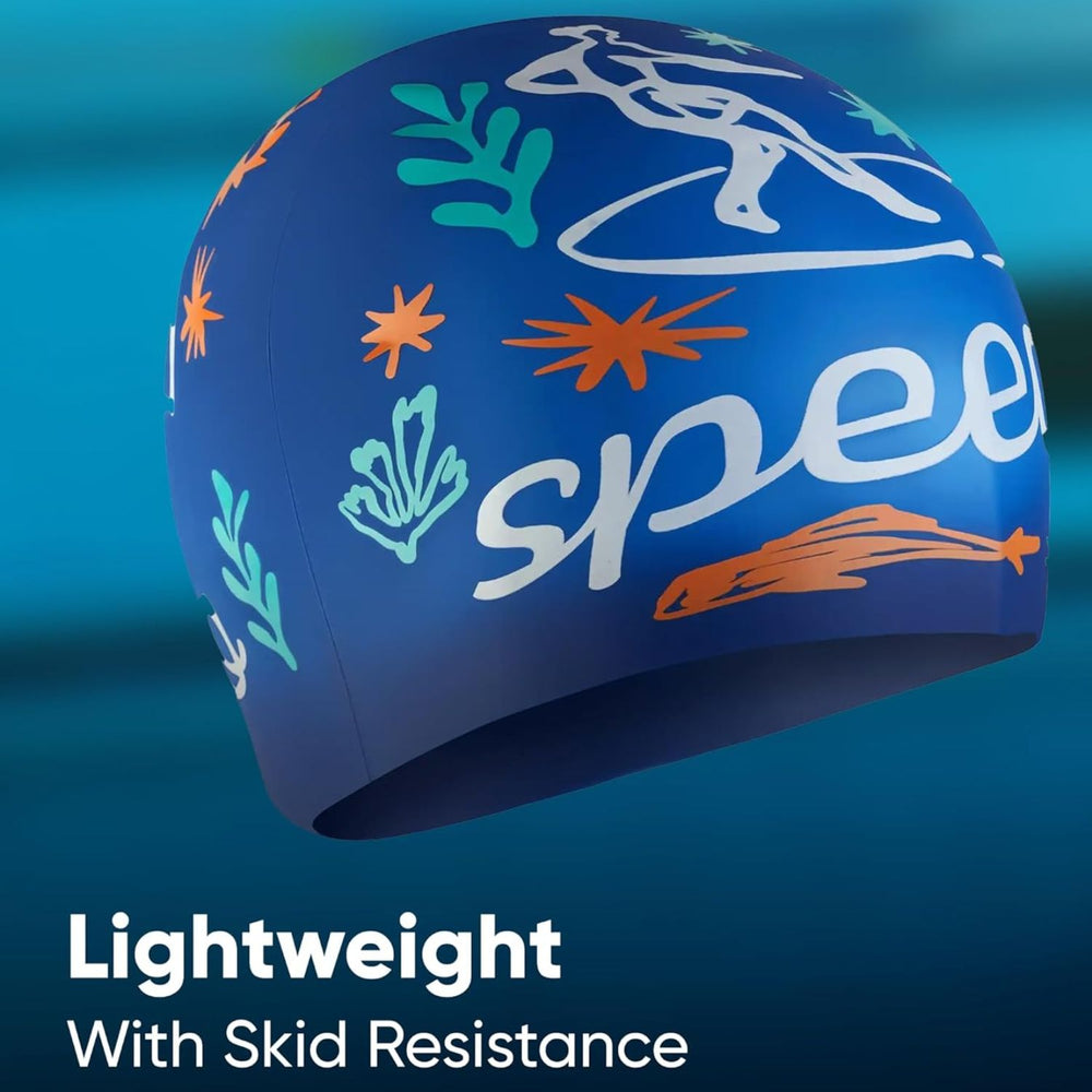 Speedo Slogan Print Cap – Junior Swimming Cap - Best Price online Prokicksports.com