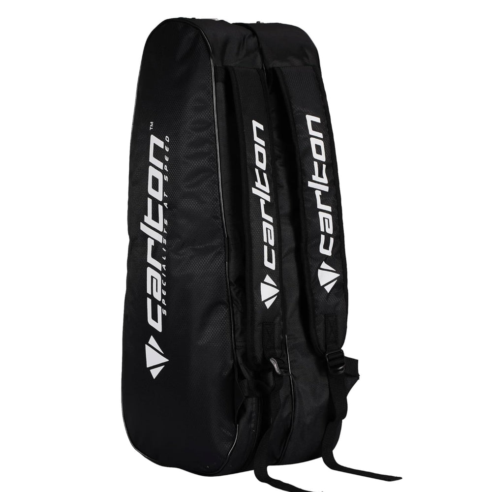 Carlton 1901 Vapour Trail 2 Compartment Racquet Bag, Black Blue | Spacious Dual Racquet Gear Bag for Badminton Players - Best Price online Prokicksports.com