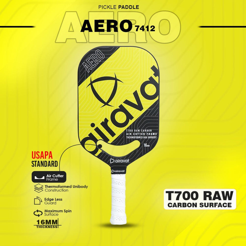 Airavat Aero 7412 Pickleball Paddle | Carbon Fiber Face | Polymer Core | Lightweight & Powerful | USAPA Approved | Tournament-Ready Paddle - Best Price online Prokicksports.com