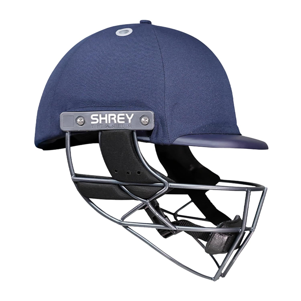 Shrey Elite Pro Titanium Visor 3338 Helmet – Navy | Premium Cricket Helmet with Strong Protection - Best Price online Prokicksports.com