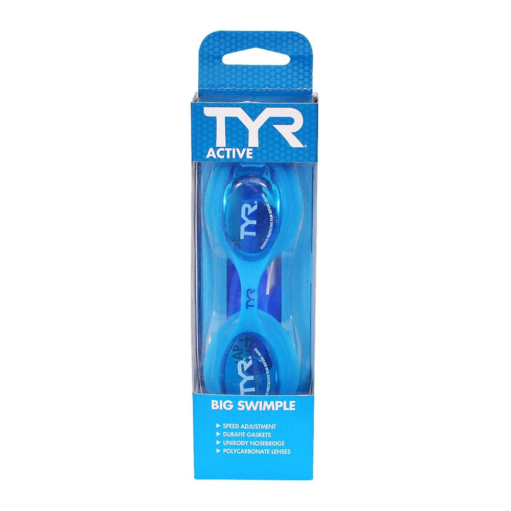 TYR Big Swimple Swimming Goggles – Blue | Comfortable Training Goggles with Easy Adjustment & Leak-Proof Fit - Best Price online Prokicksports.com