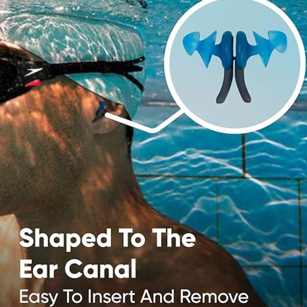 Speedo Biofuse Earplug – Blue/Grey (1 Size) | Ergonomic Swim Earplugs with Soft Silicone & Secure Fit - Best Price online Prokicksports.com