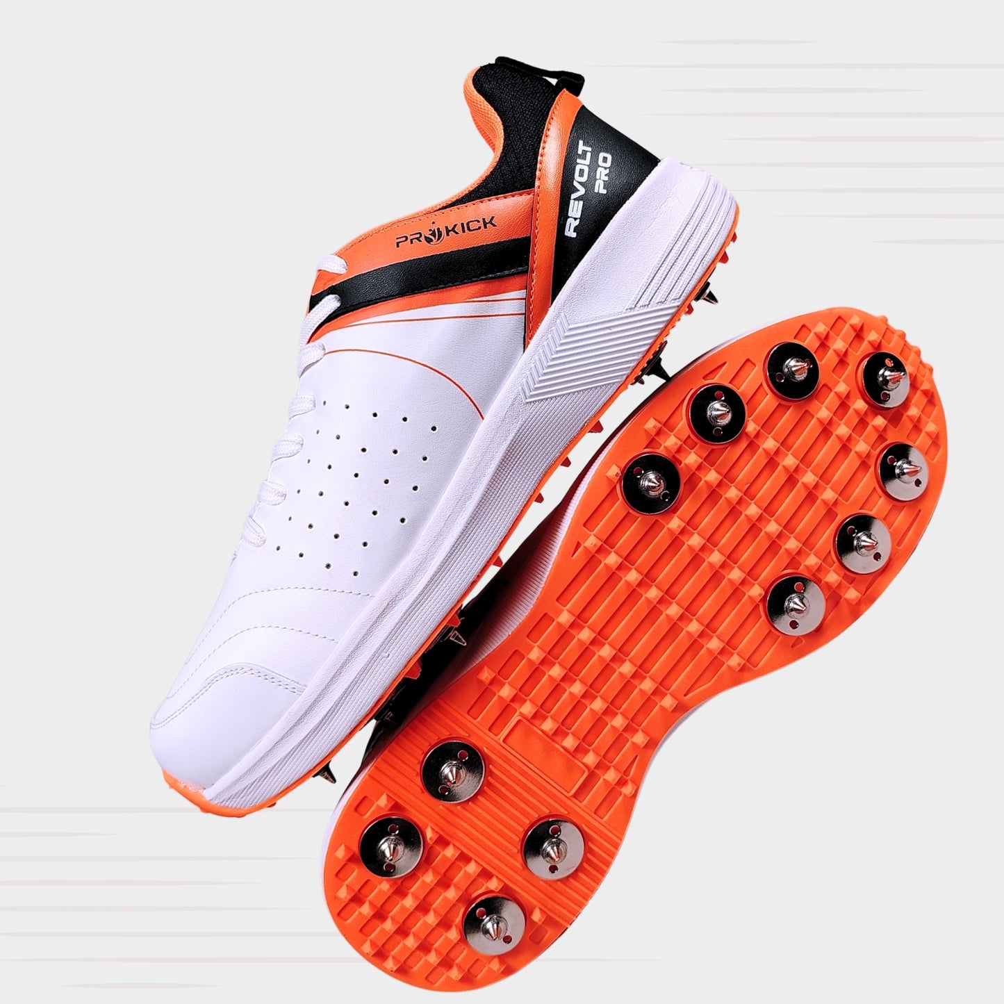 Prokick Revolt Pro Metal Spike Cricket Shoes – Lightweight Men’s Sports Footwear with Metal Spikes | Enhanced Grip | Breathable Design | All-Rounder Performance on Turf and Pitch - Best Price online Prokicksports.com