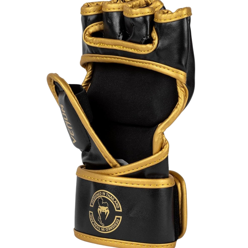 Venum Challenger 2.0 MMA Gloves | Open Palm Training Gloves with High Density Padding & Secure Wrist Strap | Black/Gold - Best Price online Prokicksports.com