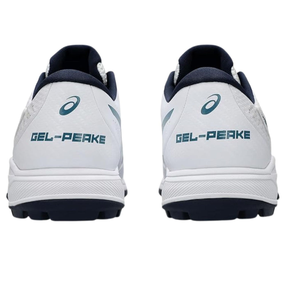 ASICS Gel-Peake 2 Cricket Shoes (Men) | Rubber Outsole | Breathable Mesh | Rearfoot GEL Cushioning | White/Atlantis Blue - Best Price online Prokicksports.com