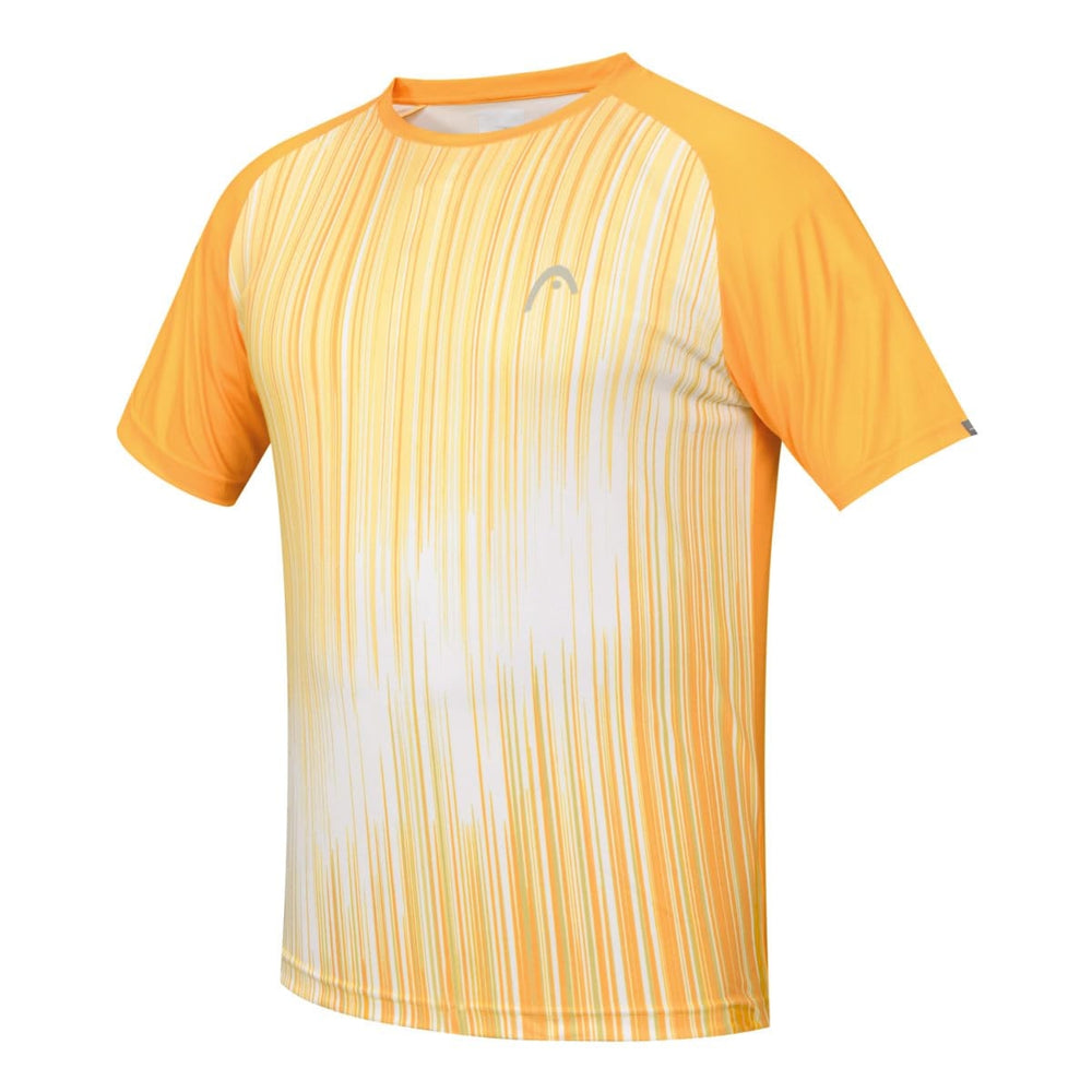 HEAD HCD-382 Round Neck T-Shirt, Orange/White | Lightweight Performance Tee with Moisture-Wicking Fabric & Sporty Design - Best Price online Prokicksports.com