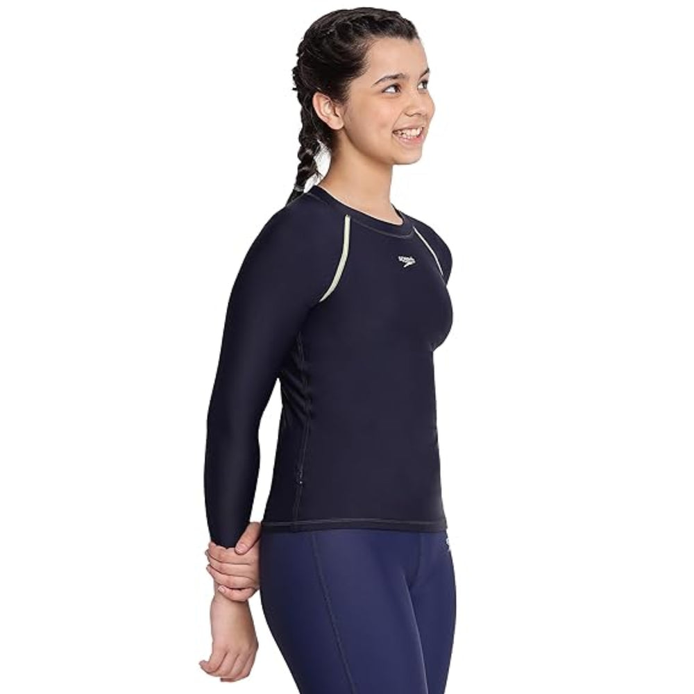 Speedo JF Long Sleeve Sun Top – Girls Swimming Top with UV Protection - Best Price online Prokicksports.com
